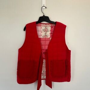 Red reversible Quilted vest UK size 16